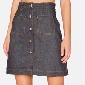 Carven Blue Dark Wash Denim Mini Skirt 38 6